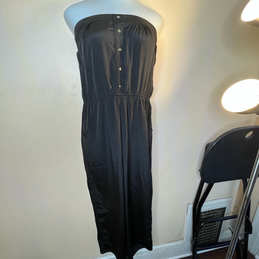 Wide-leg lightweight pull-on jumpsuit, size medium